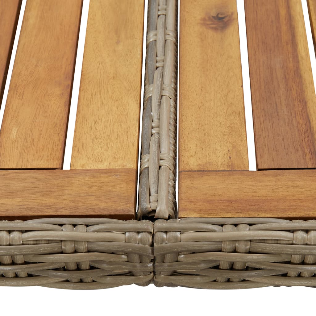 Τραπεζαρία Κήπου Καφέ 200 x 100 x 74 εκ. από Συνθετικό Ρατάν 5