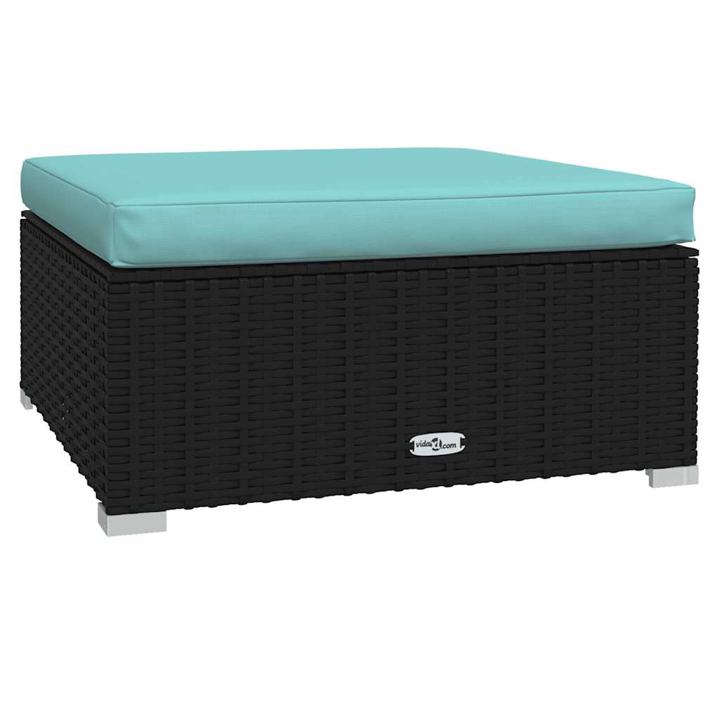 Σαλόνι Κήπου Σετ 5 Τεμαχίων Μαύρο Συνθετικό Ρατάν με Μαξιλάρια 5