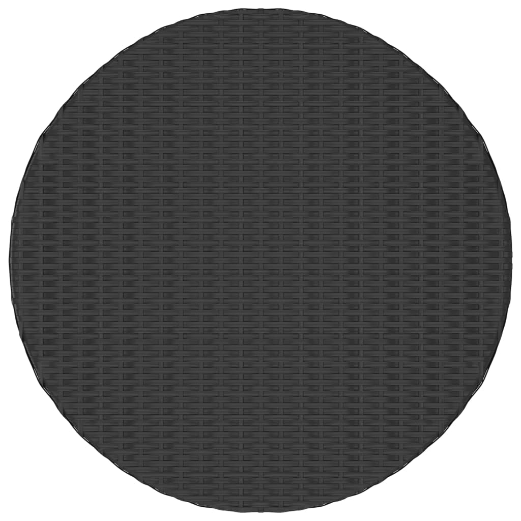 Τραπεζαρία Κήπου Μαύρη 70 x 70 x 73 εκ. από Συνθετικό Ρατάν 3