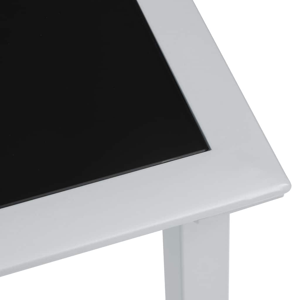 Τραπέζι Κήπου Μαύρο/Ασημί 41x41x45 εκ. από Ατσάλι και Γυαλί 3