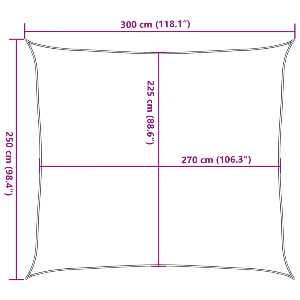 Πανί Σκίασης Ανθρακί 2,5 x 3 μ. από HDPE 160 γρ./μ² 10