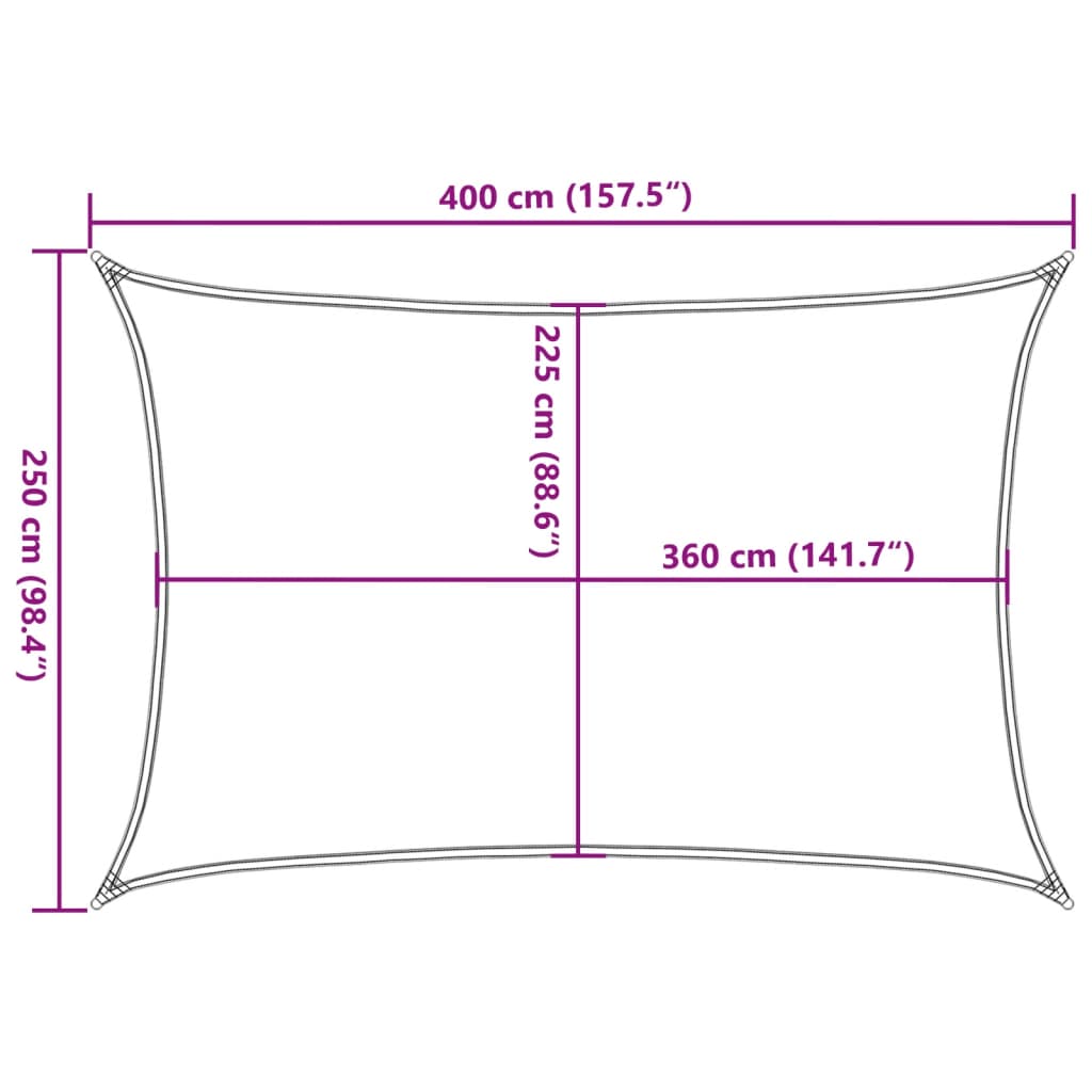 Πανί Σκίασης Ανθρακί 2,5 x 4 μ. από HDPE 160 γρ/μ² 10