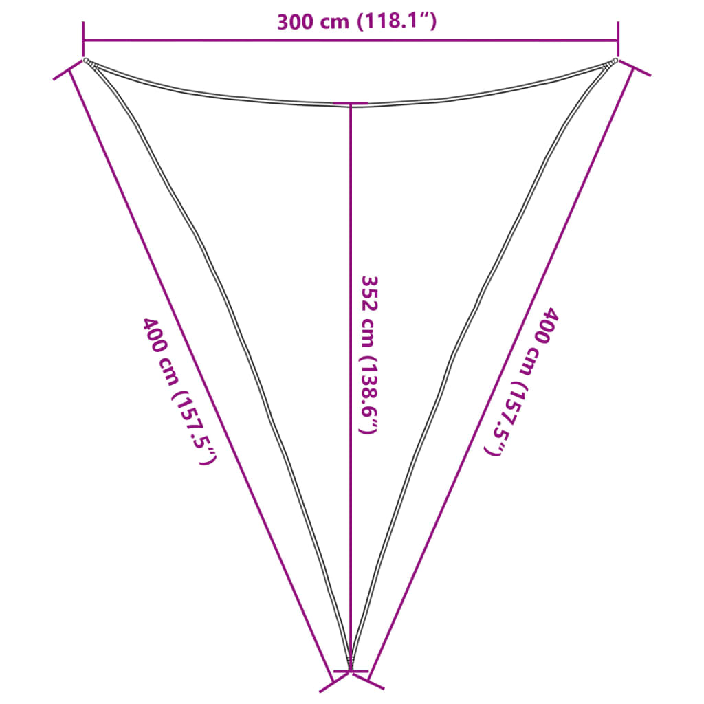 Πανί Σκίασης Ανθρακί 3 x 4 x 4 μ. από HDPE 160 γρ./μ² 10