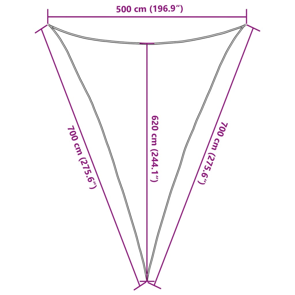 Πανί Σκίασης Ανθρακί 5 x 7 x 7 μ. από HDPE 160 γρ./μ² 10