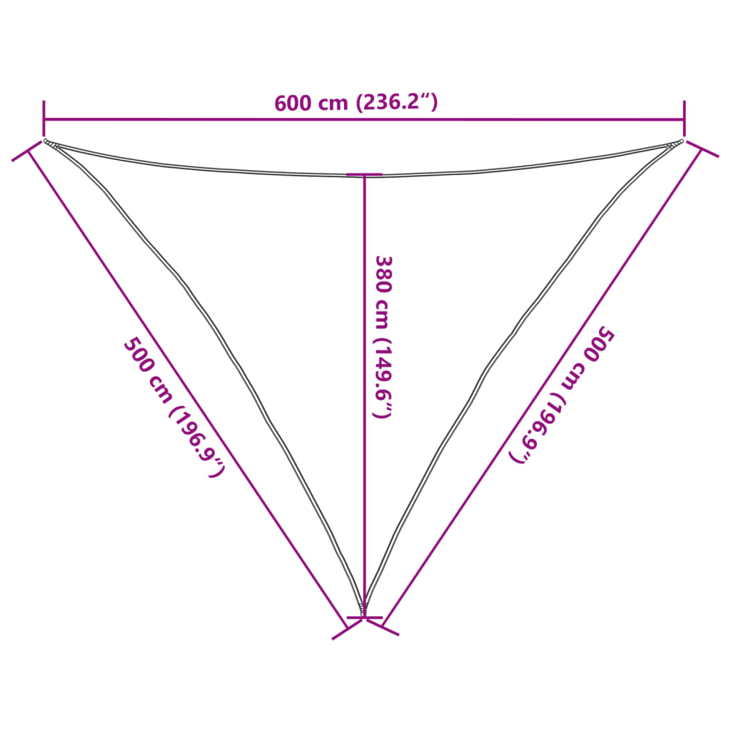 Πανί Σκίασης Ανθρακί 5 x 5 x 6 μ. από HDPE 160 γρ./μ² 10
