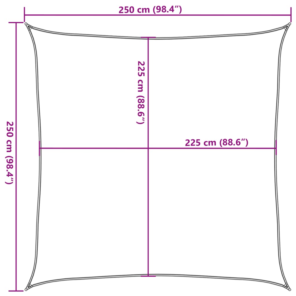 Πανί Σκίασης Μπεζ 2,5 x 2,5 μ. από HDPE 160 γρ./μ² 10