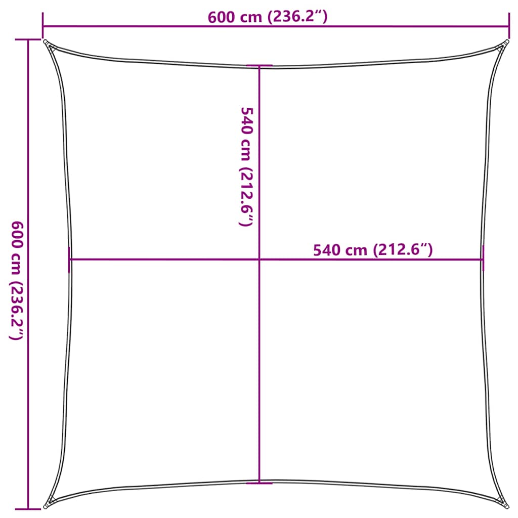 Πανί Σκίασης Μπεζ 6 x 6 μ. από HDPE 160 γρ./μ² 10