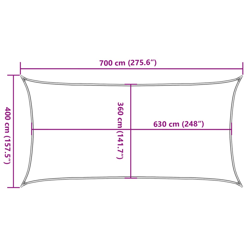 Πανί Σκίασης Μπεζ 4 x 7 μ. από HDPE 160 γρ/μ² 10