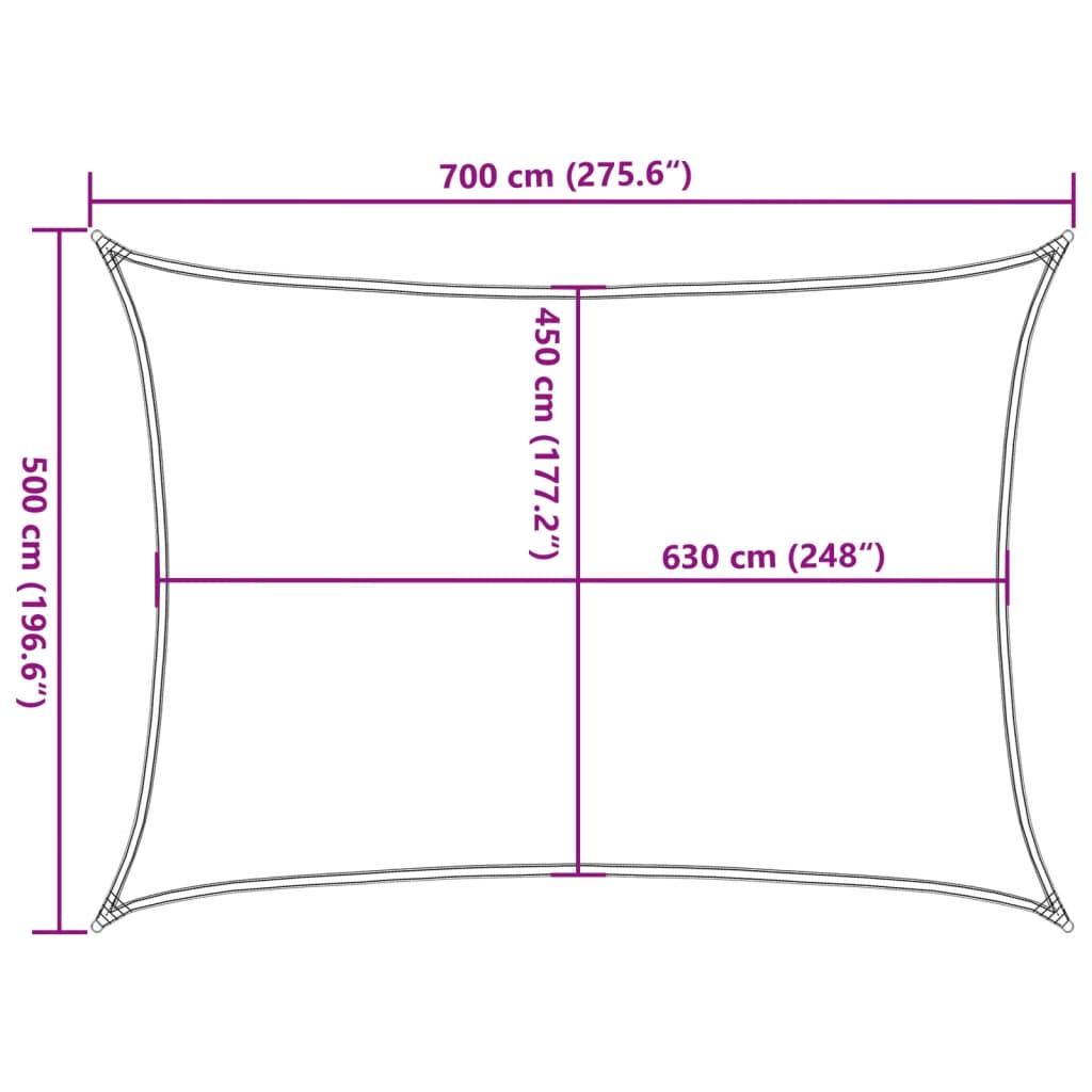 Πανί Σκίασης Μπεζ 5 x 7 μ. από HDPE 160 γρ/μ² 10