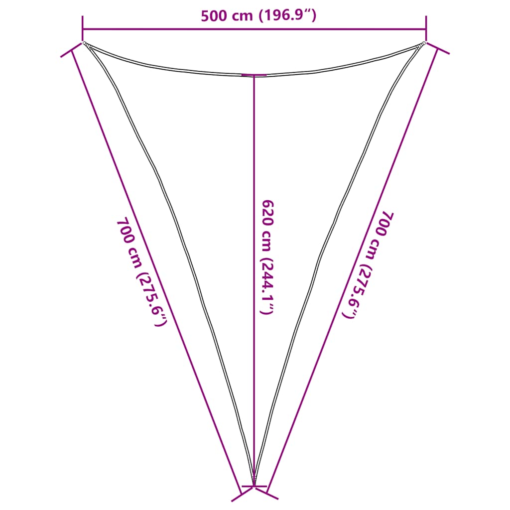 Πανί Σκίασης Μπεζ 5 x 7 x 7 μ. από HDPE 160 γρ./μ² 10