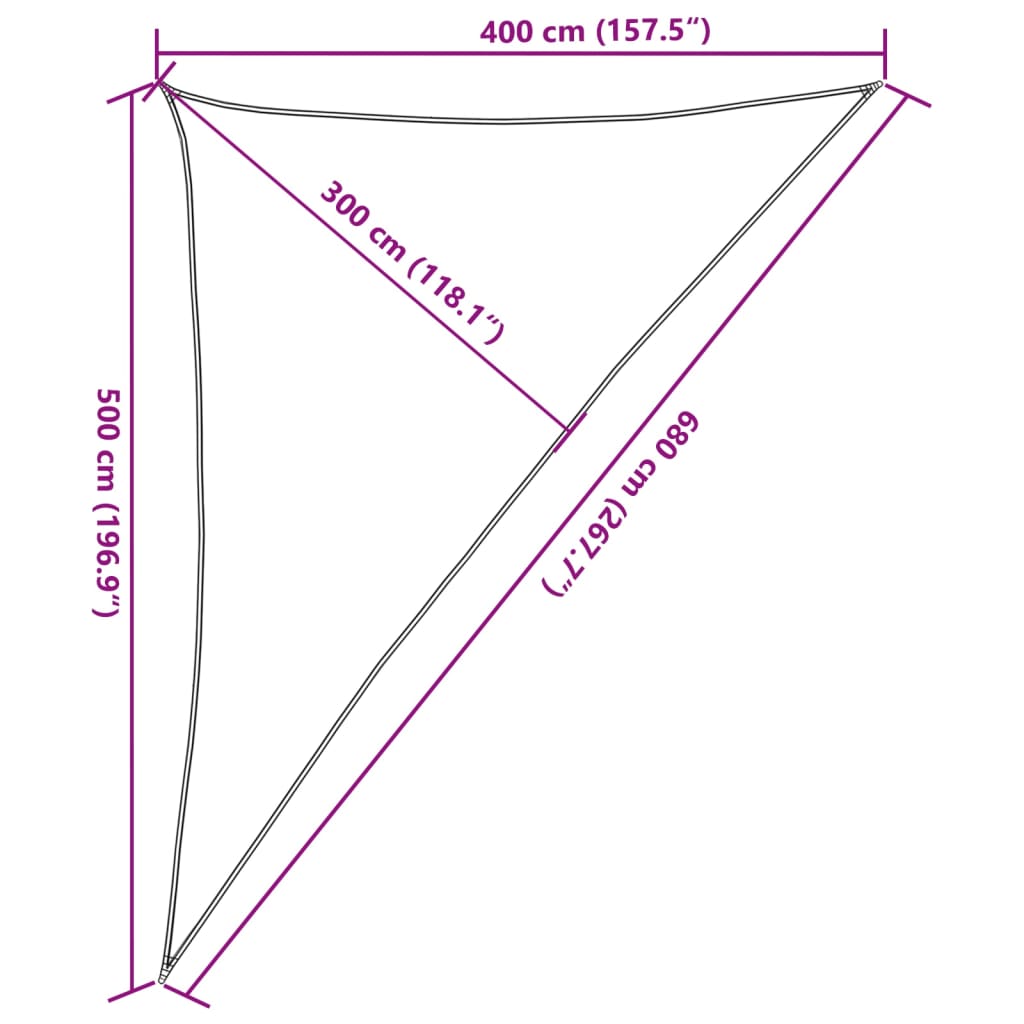 Πανί Σκίασης Μπεζ 4 x 5 x 6,8 μ. από HDPE 160 γρ./μ² 10