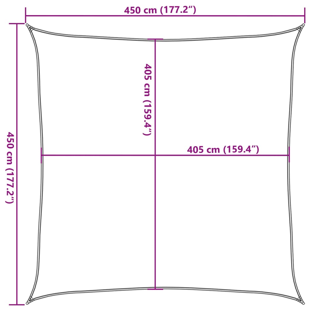 Πανί Σκίασης Κρεμ 4,5 x 4,5 μ. από HDPE 160 γρ./μ² 10