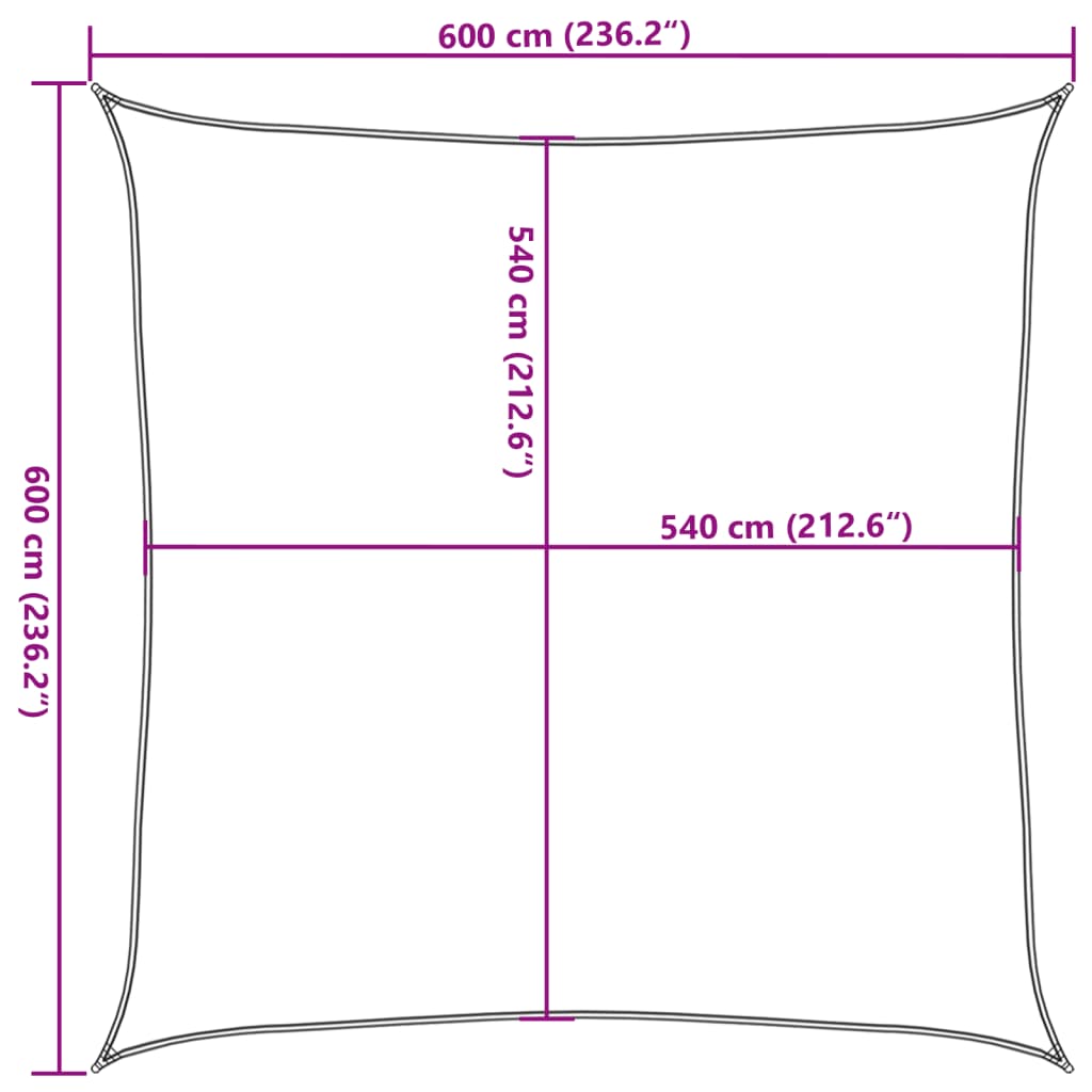 Πανί Σκίασης Κρεμ 6 x 6 μ. από HDPE 160 γρ./μ² 10