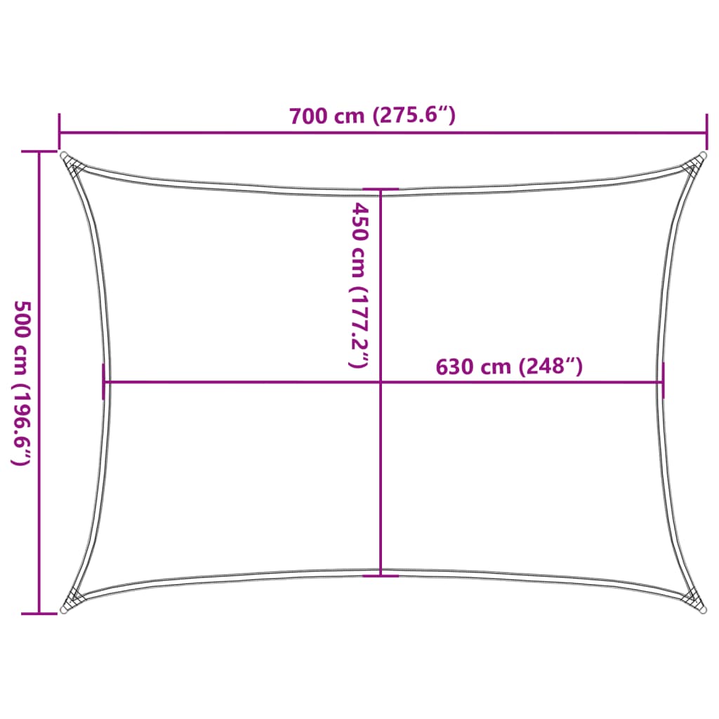 Πανί Σκίασης Κρεμ 5 x 7 μ. από HDPE 160 γρ./μ² 10