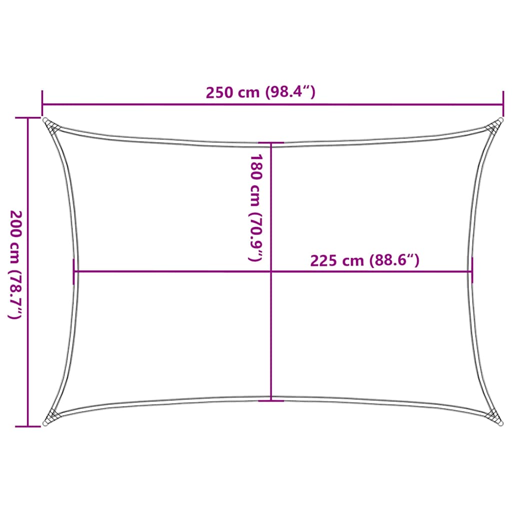 Πανί Σκίασης Λευκό 2 x 2,5 μ. από HDPE 160 γρ./μ² 10
