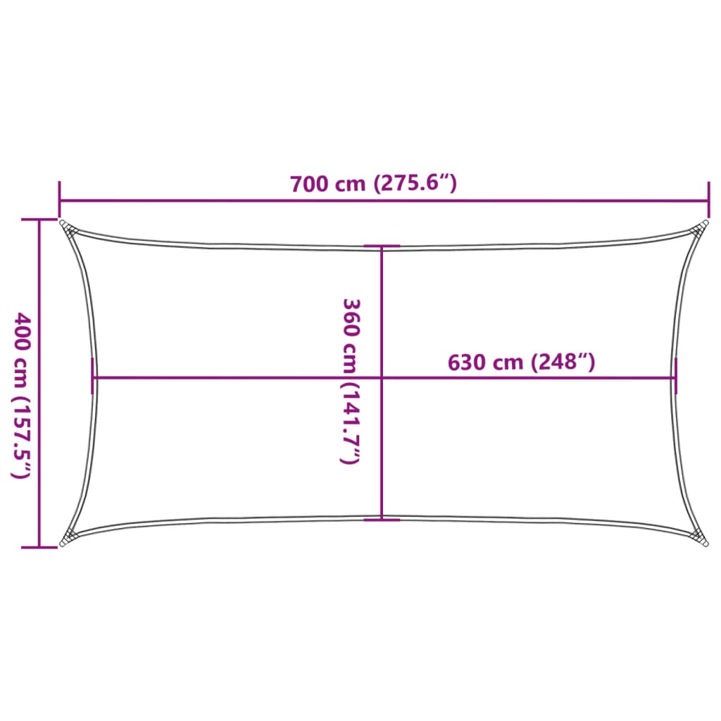 Πανί Σκίασης Λευκό 4 x 7 μ. από HDPE 160 γρ/μ² 10