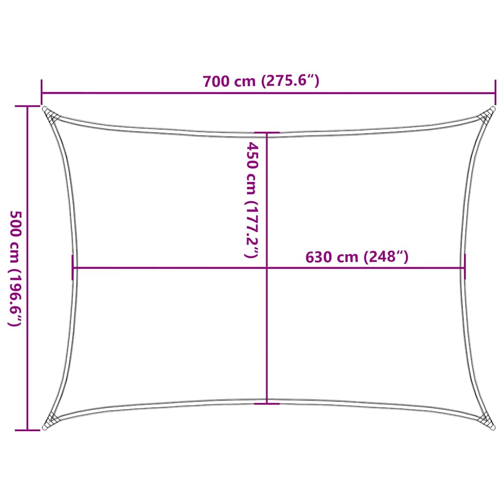 Πανί Σκίασης Λευκό 5 x 7 μ. από HDPE 160 γρ/μ² 10