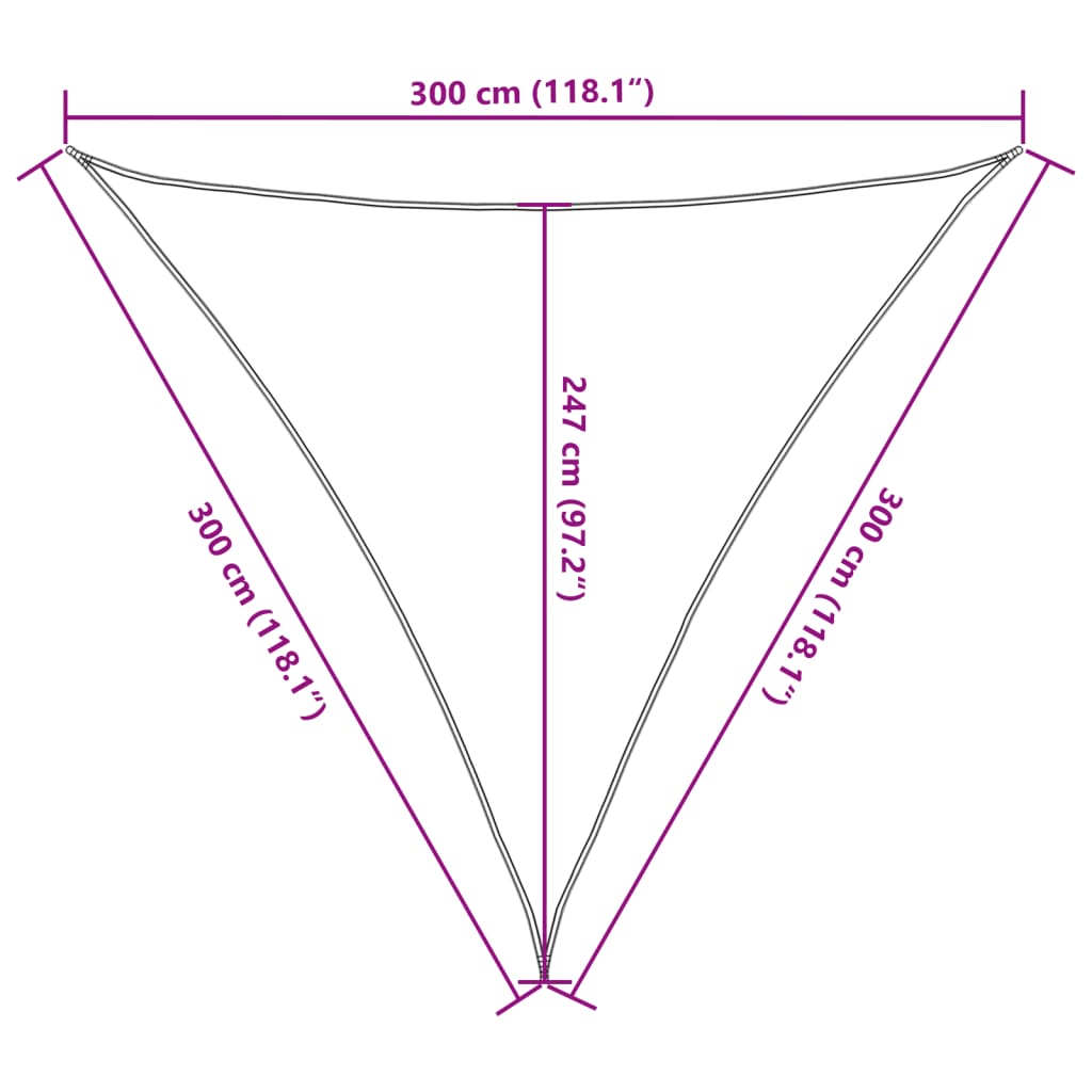 Πανί Σκίασης Λευκό 3 x 3 x 3 μ. από HDPE 160 γρ/μ² 10