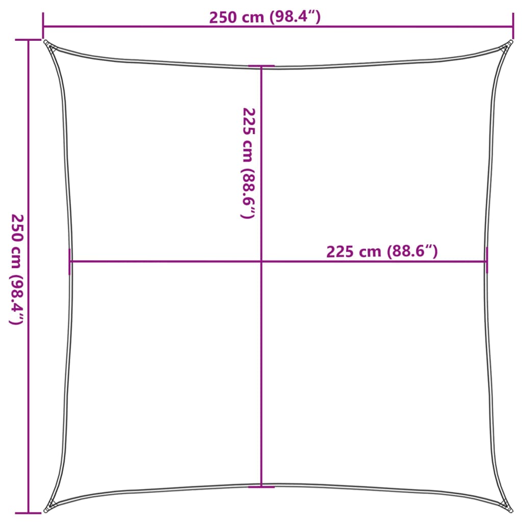 Πανί Σκίασης Ανοιχτό Πράσινο 2,5 x 2,5 μ. από HDPE 160 γρ./μ² 10