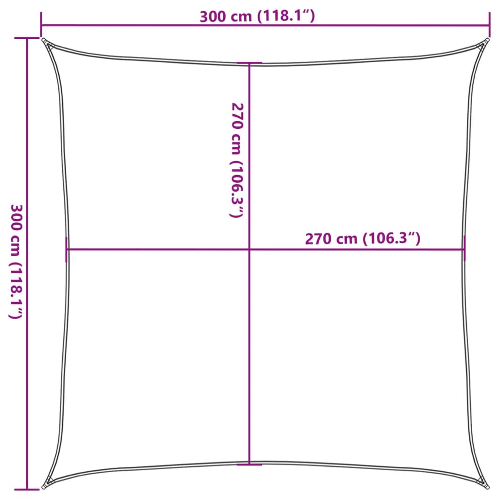 Πανί Σκίασης Ανοιχτό Πράσινο 3 x 3 μ. από HDPE 160 γρ./μ² 10