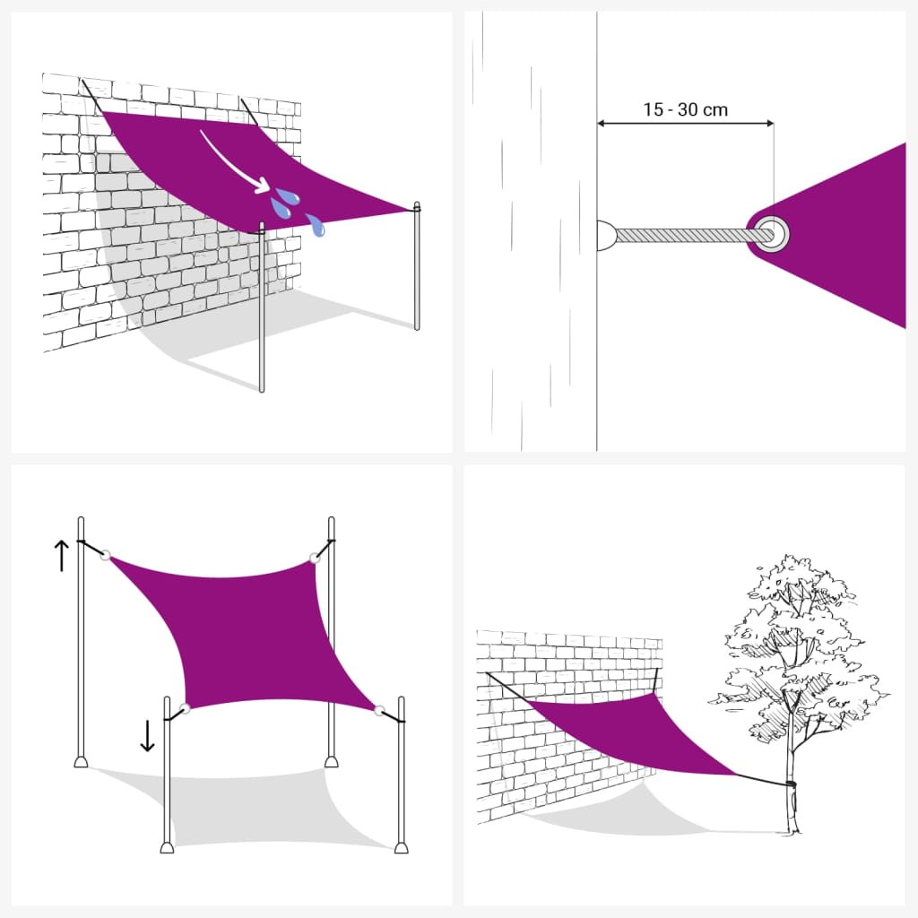 Πανί Σκίασης Ανοιχτό Πράσινο 5 x 5 μ. από HDPE 160 γρ./μ² 4