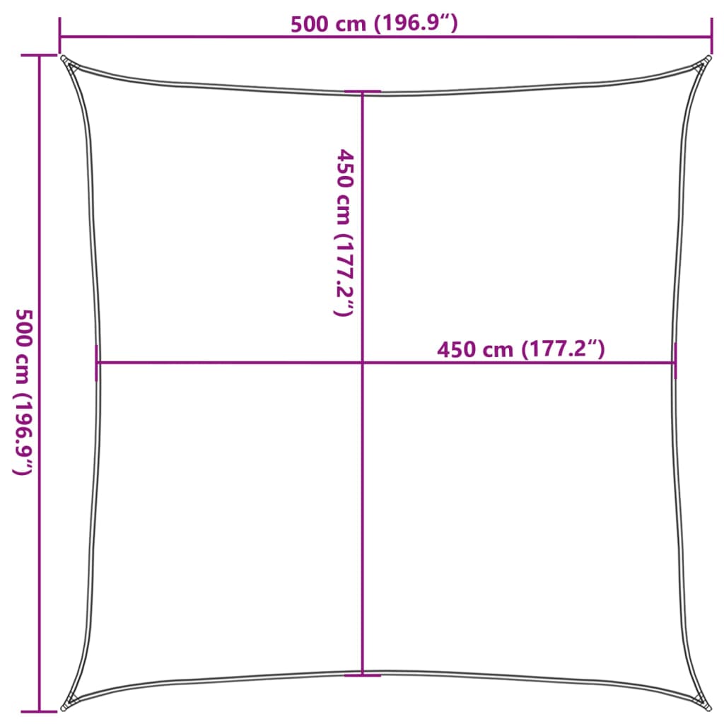 Πανί Σκίασης Τερακότα 5 x 5 μ. από HDPE 160 γρ./μ² 10