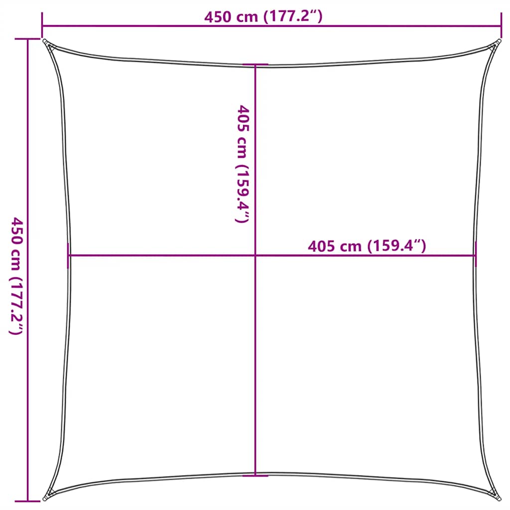 Πανί Σκίασης Taupe 4,5 x 4,5 μ. από HDPE 160 γρ./μ² 10