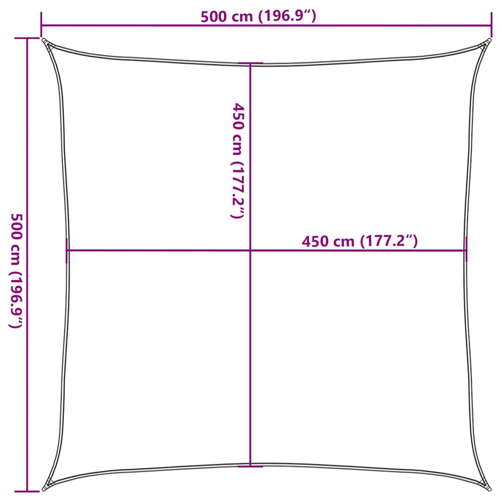 Πανί Σκίασης Taupe 5 x 5 μ. από HDPE 160 γρ./μ² 10