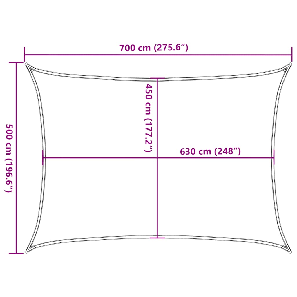 Πανί Σκίασης Taupe 5 x 7 μ. από HDPE 160 γρ/μ² 10