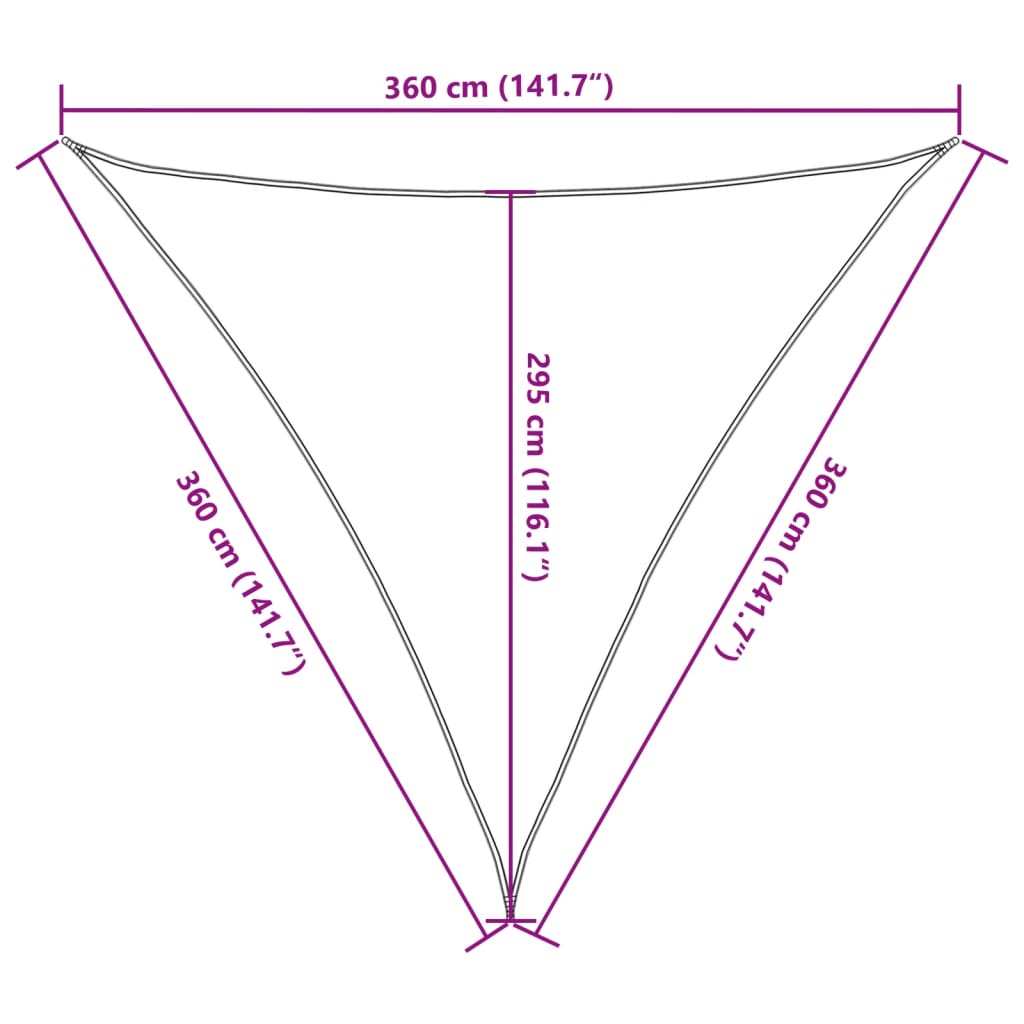 Πανί Σκίασης Taupe 3,6 x 3,6 x 3,6 μ. από HDPE 160 γρ./μ² 10