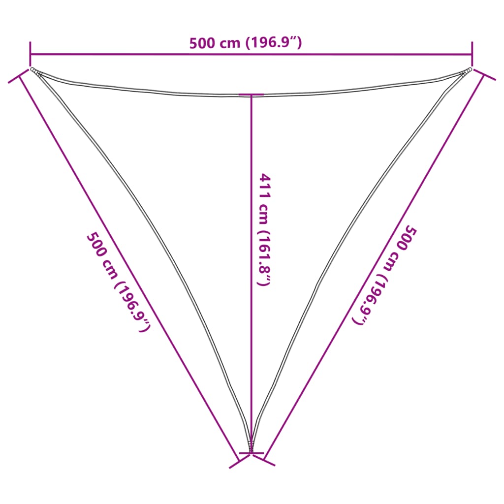 Πανί Σκίασης Taupe 5 x 5 x 5 μ. από HDPE 160 γρ./μ² 10