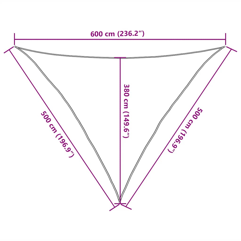 Πανί Σκίασης Taupe 5 x 5 x 6 μ. από HDPE 160 γρ./μ² 10