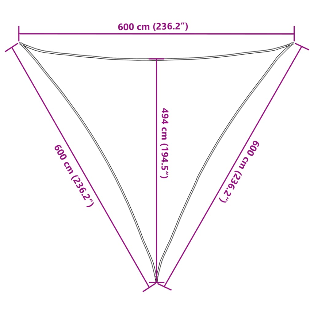 Πανί Σκίασης Taupe 6 x 6 x 6 μ. από HDPE 160 γρ./μ² 10