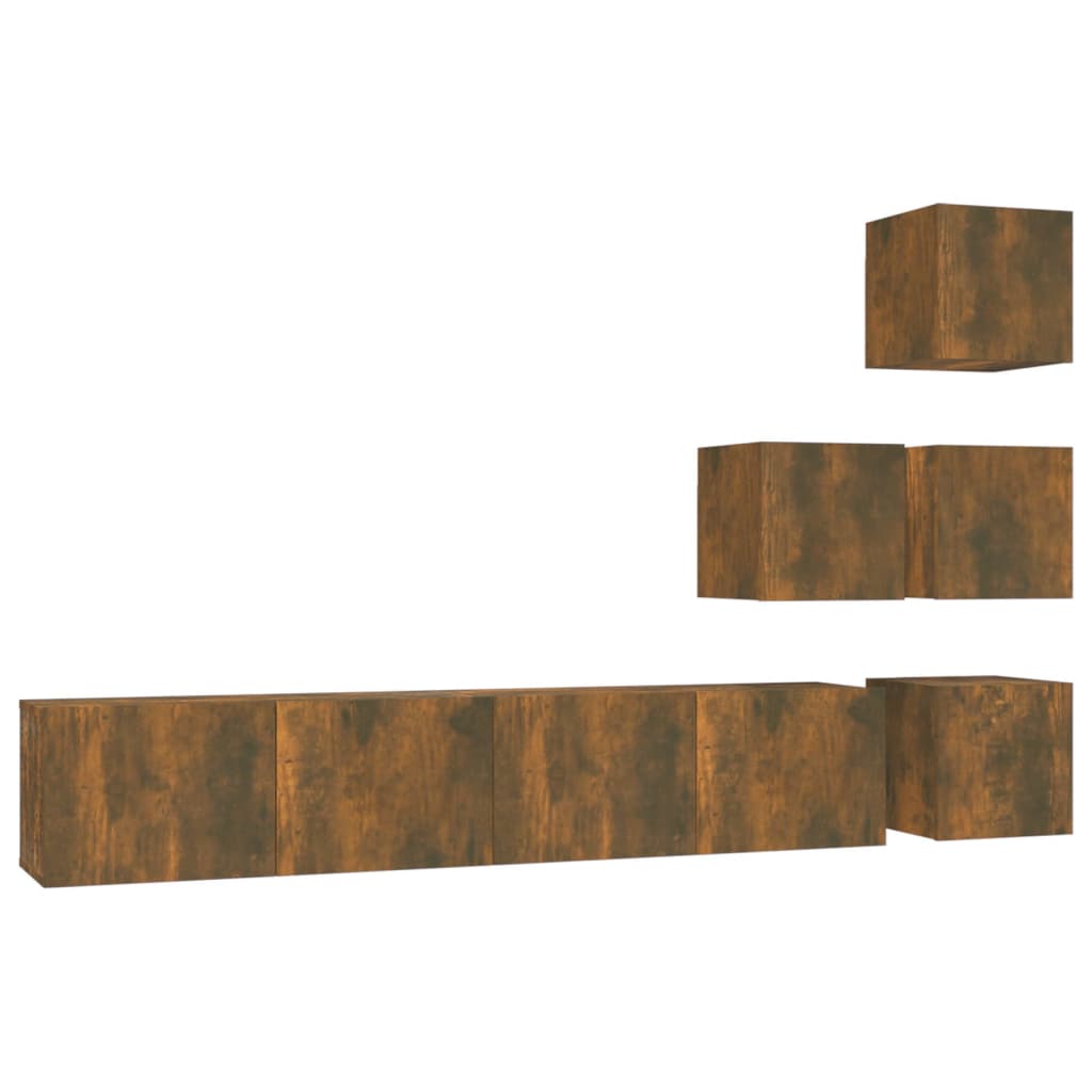 Έπιπλο Τηλεόρασης Επιτοίχιο Καπνιστή Δρυς Επεξεργασμένο Ξύλο 2