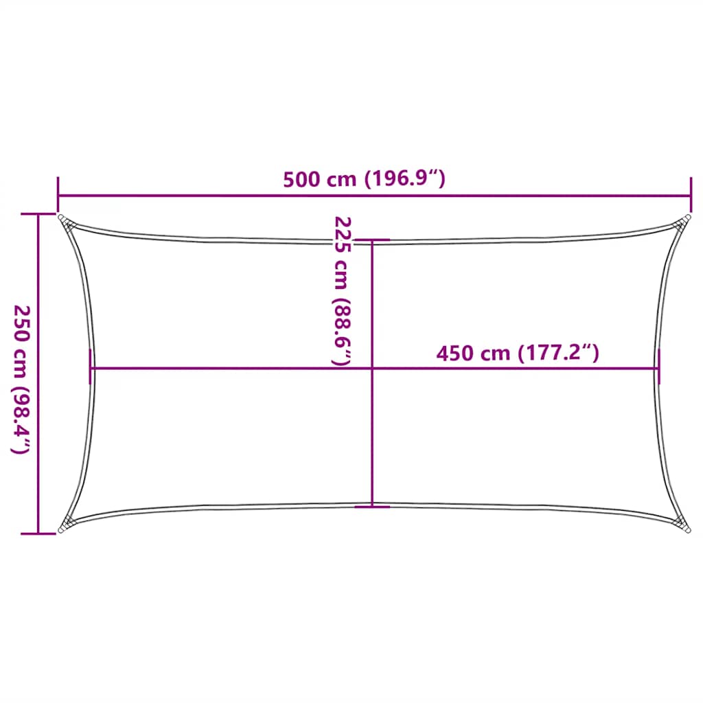 Πανί Σκίασης Μπλε Ορθογώνιο 2,5x5 μ. από HDPE 160 γρ/μ² 10