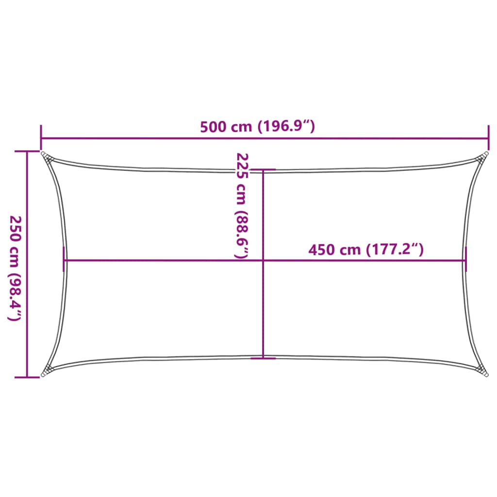 Πανί Σκίασης Κίτρινο 2,5 x 5 μ. 160 γρ./μ² από HDPE 10