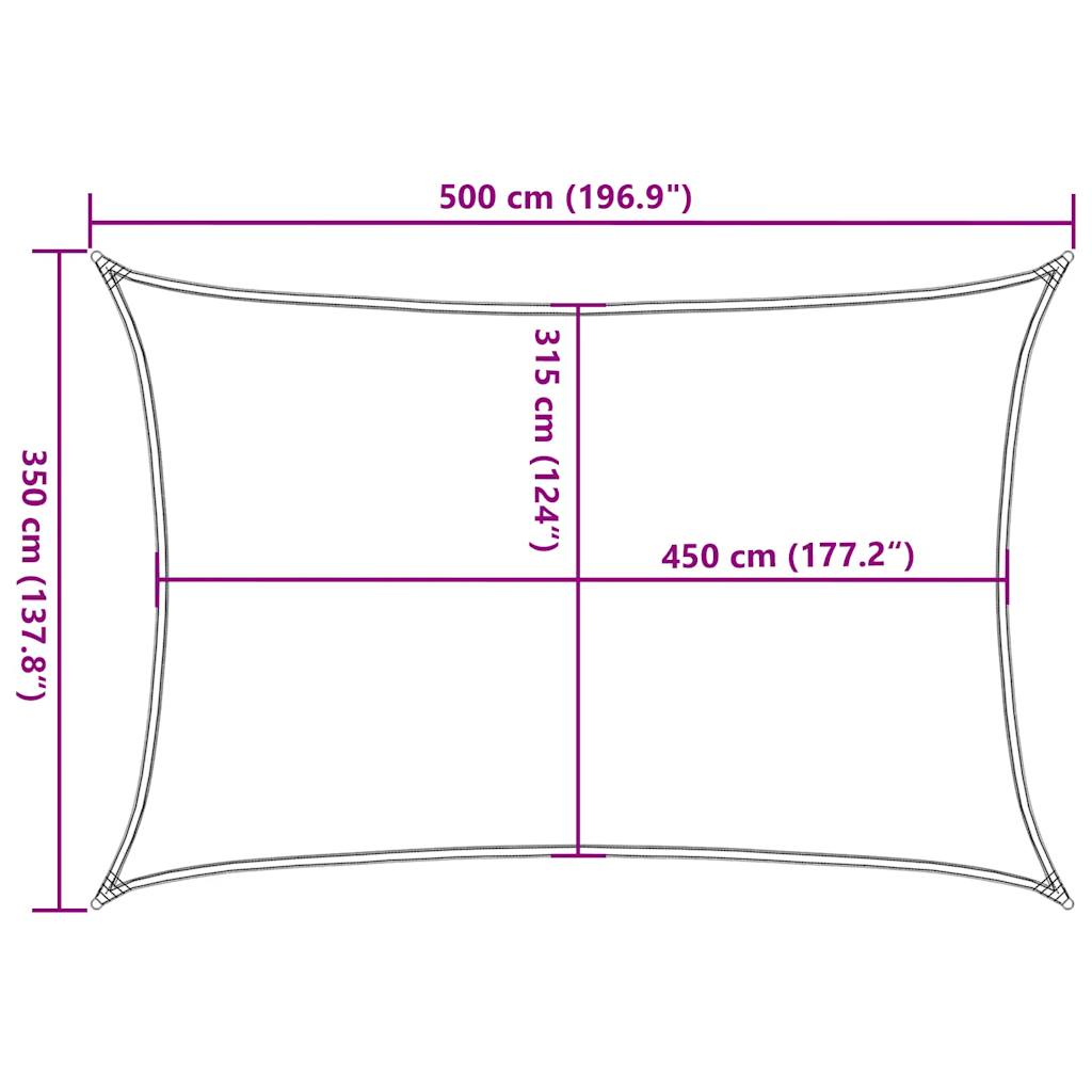 Πανί Σκίασης Ορθογώνιο Κίτρινο 3,5x5 μ. HDPE 160 γρ./μ² 10