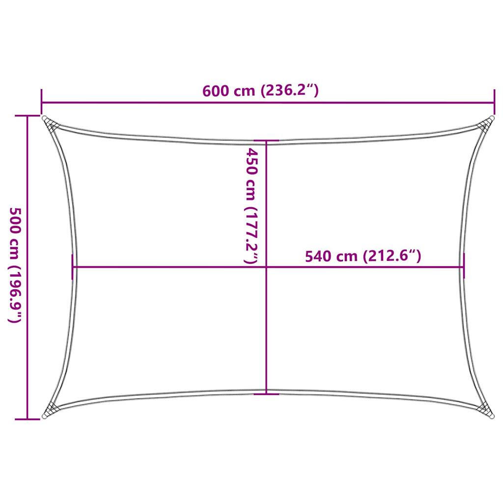 Πανί Σκίασης Ορθογώνιο Κίτρινο 5x6 μ. HDPE 160 γρ./μ² 10
