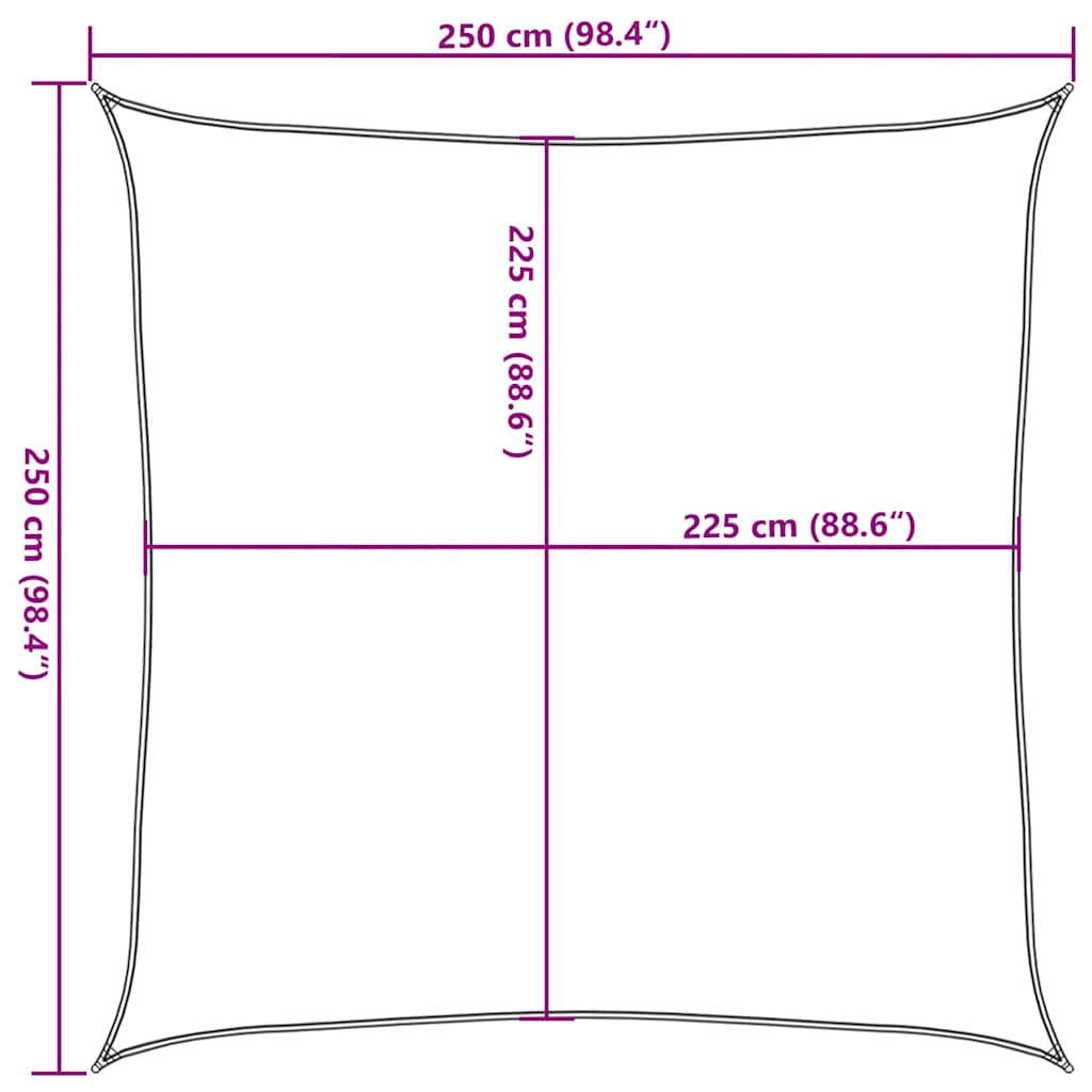 Πανί Σκίασης Κόκκινο 2,5 x 2,5 μ. από HDPE 160 γρ./μ² 10