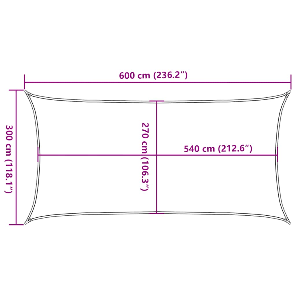 Πανί Σκίασης Κόκκινο 3 x 6 μ. από HDPE 160 γρ./μ² 10