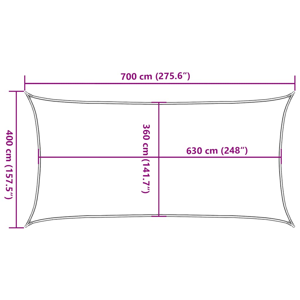 Πανί Σκίασης Κόκκινο 4 x 7 μ. από HDPE 160 γρ/μ² 10