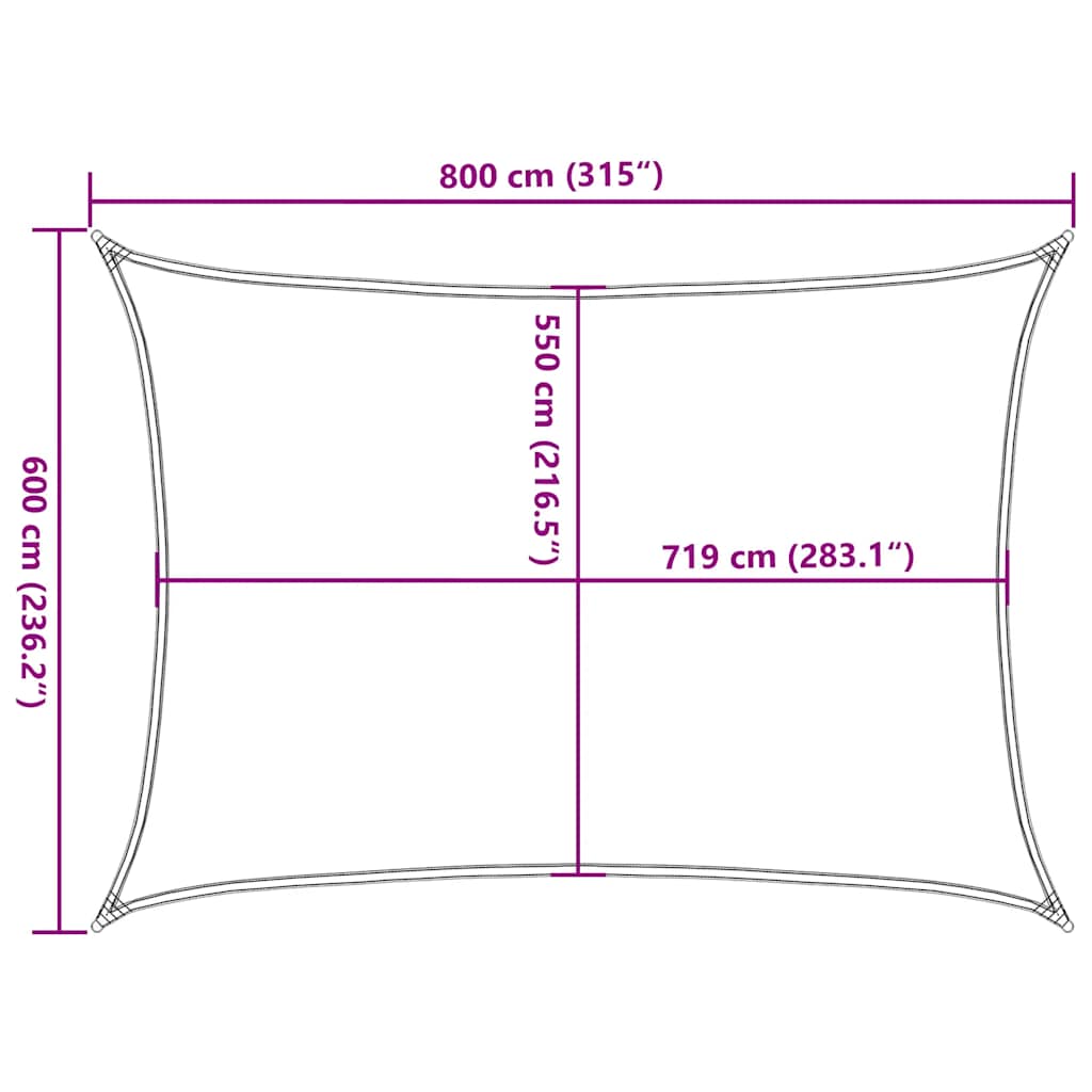 Πανί Σκίασης Κόκκινο 6 x 8 μ. από HDPE 160 γρ./μ² 10