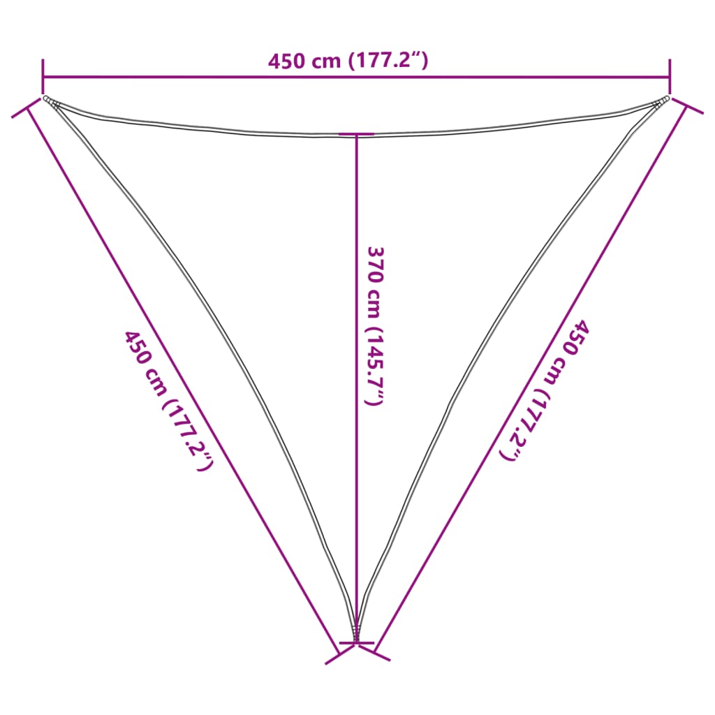 Πανί Σκίασης Κόκκινο 4,5 x 4,5 x 4,5 μ. από HDPE 160 γρ./μ² 10