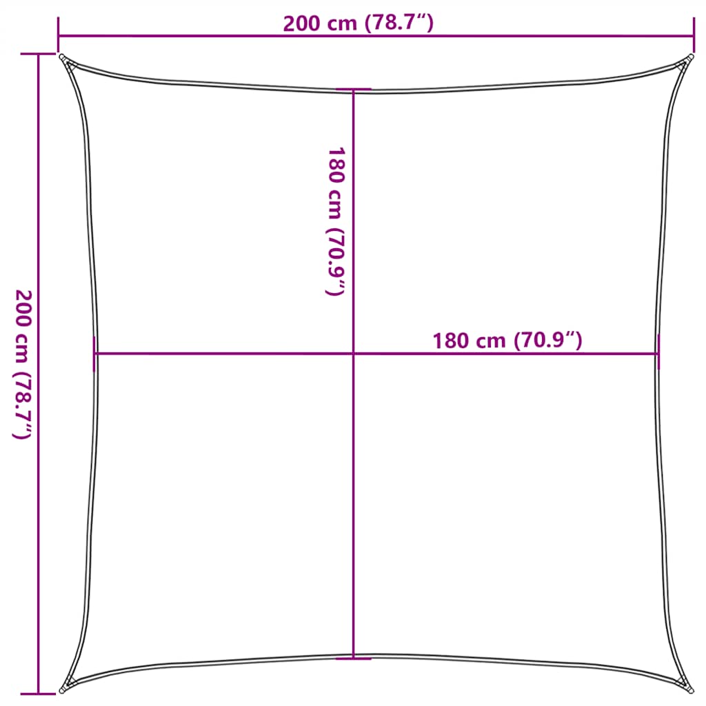 Πανί Σκίασης Πορτοκαλί 2 x 2 μ. από HDPE 160 γρ./μ² 10
