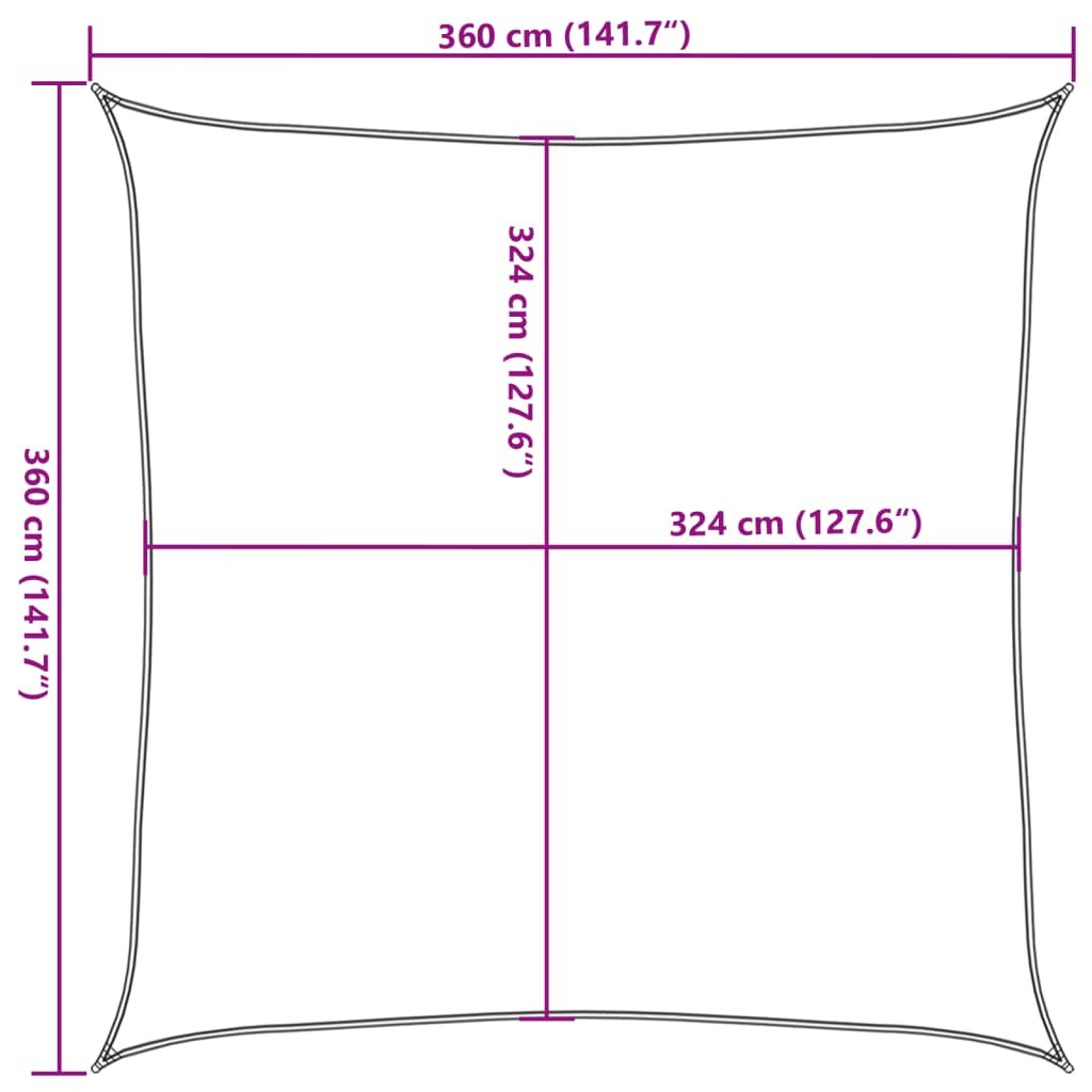 Πανί Σκίασης Πορτοκαλί 3,6 x 3,6 μ. από HDPE 160 γρ./μ² 10