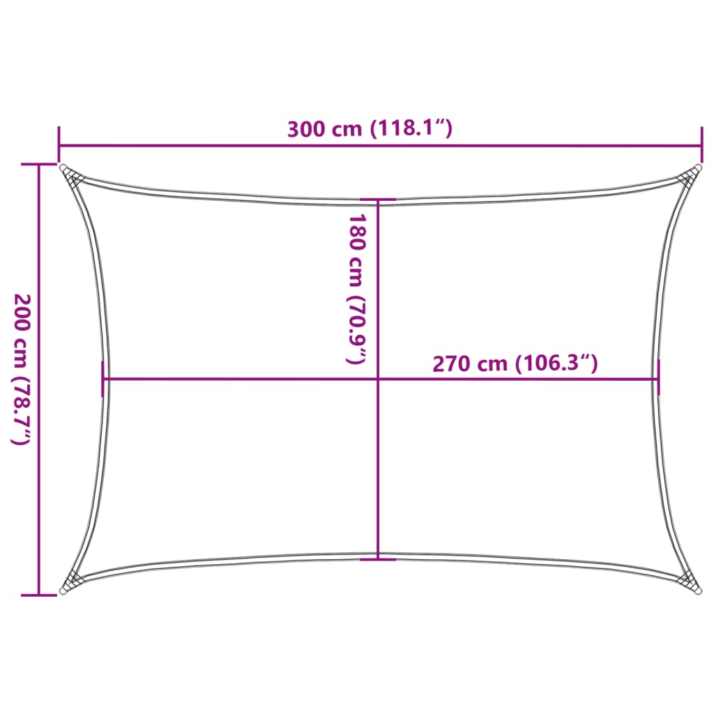 Πανί Σκίασης Μαύρο 2 x 3 μ. από HDPE 160 γρ./μ² 10