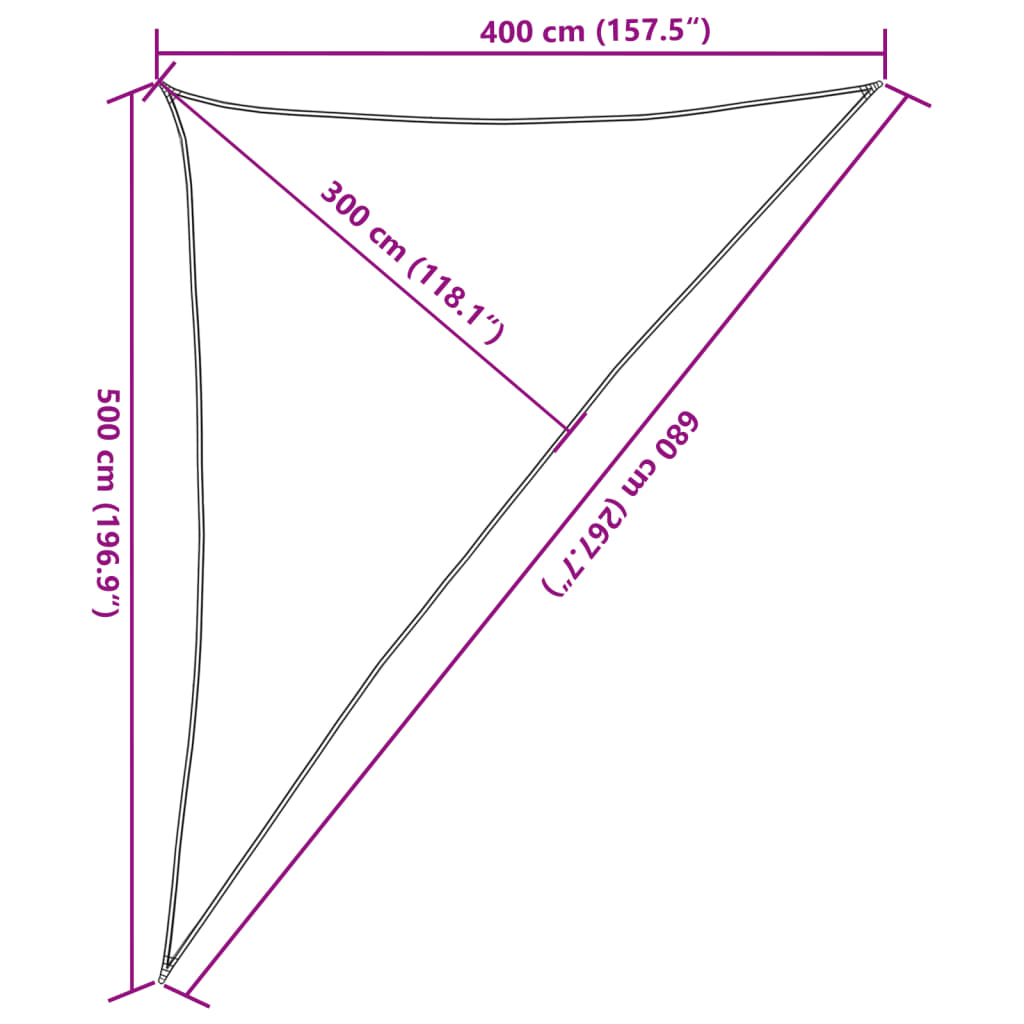 Πανί Σκίασης Μαύρο 4 x 5 x 6,8 μ. από HDPE 160 γρ./μ² 10