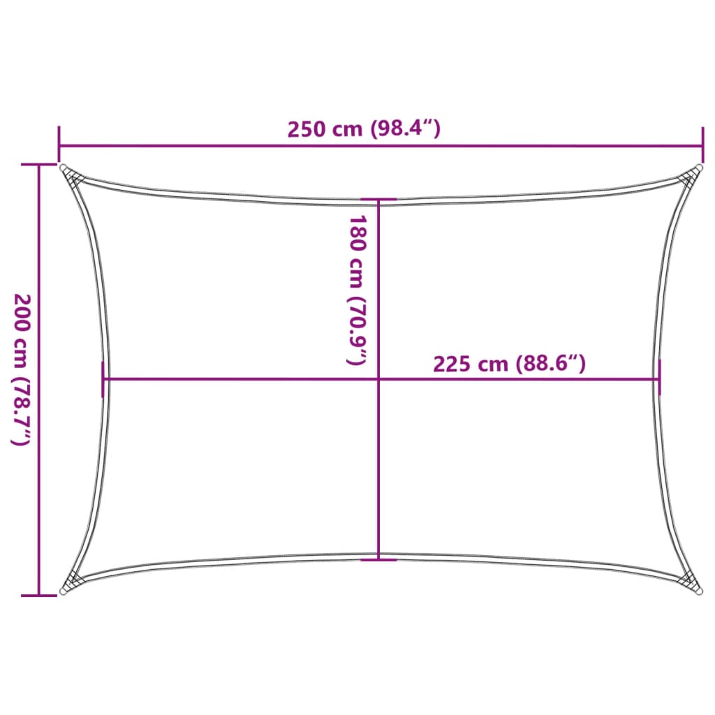 Πανί Σκίασης Καφέ 2 x 2,5 μ. από HDPE 160 γρ./μ² 10