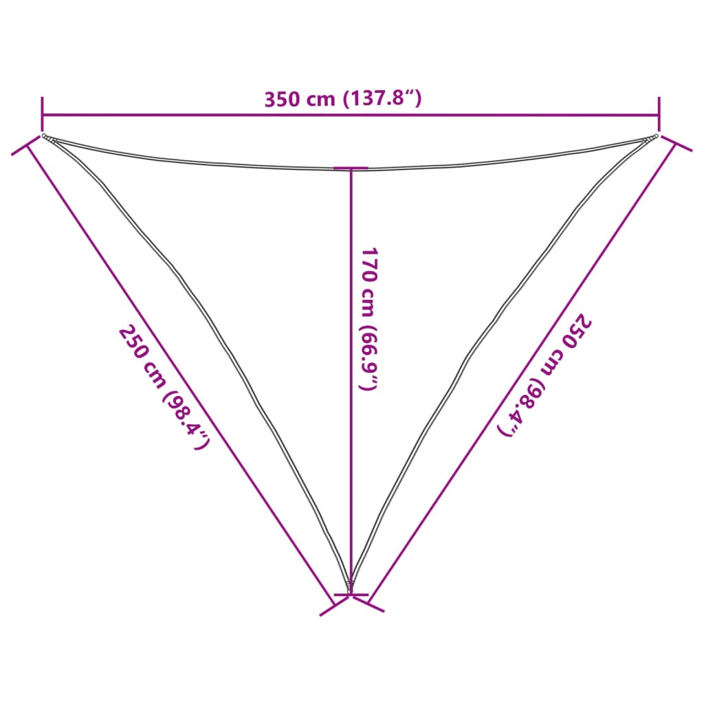 Πανί Σκίασης Καφέ 2,5 x 2,5 x 3,5 μ. από HDPE 160 γρ/μ² 10