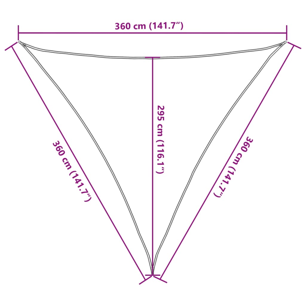 Πανί Σκίασης Καφέ 3,6 x 3,6 x 3,6 μ. από HDPE 160 γρ./μ² 10
